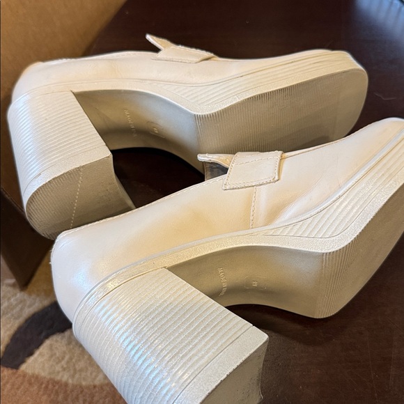 Steve Madden Fulfill platform penny loafer Ivory beige size 9 - Picture 5 of 7